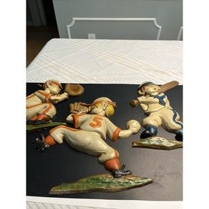 Vintage 1970’s Sexton Metal Baseball Players Wall Art, Bedroom, Man’s Cave